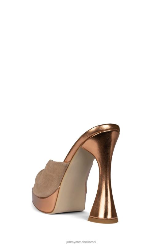 il Jeffrey Campbell הולי מוזר סנדל פלטפורמה נשים זמש טבעי בצבע רוז גולד NN6N61123