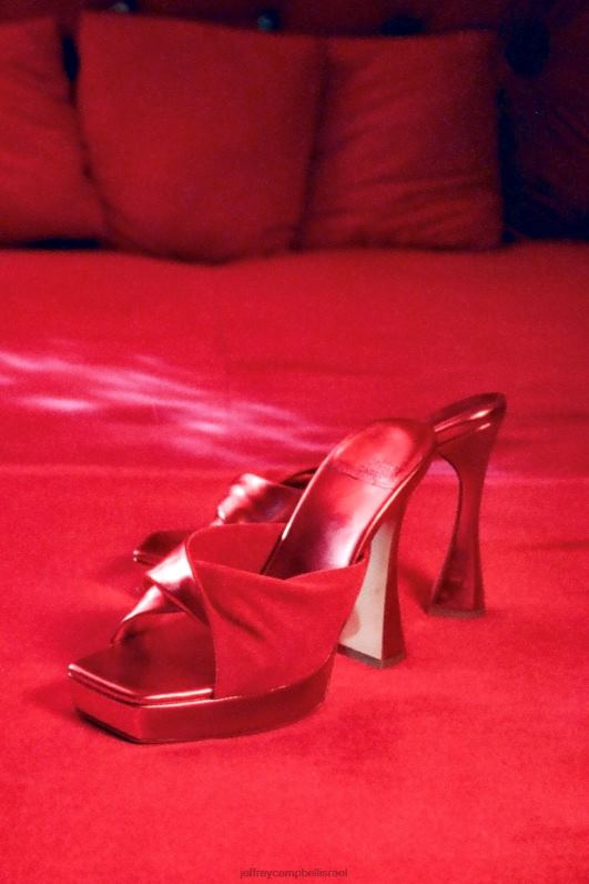 il Jeffrey Campbell הולי מוזר סנדל פלטפורמה נשים זמש אדום מטאלי אדום NN6N61124