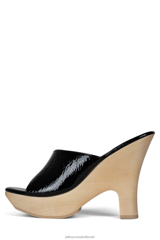 il Jeffrey Campbell רוקסי סנדל פלטפורמה נשים פטנט קמט שחור NN6N61128