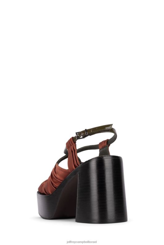 il Jeffrey Campbell מופע רוק סנדל פלטפורמה נשים חלודה סאטן חאקי NN6N61162