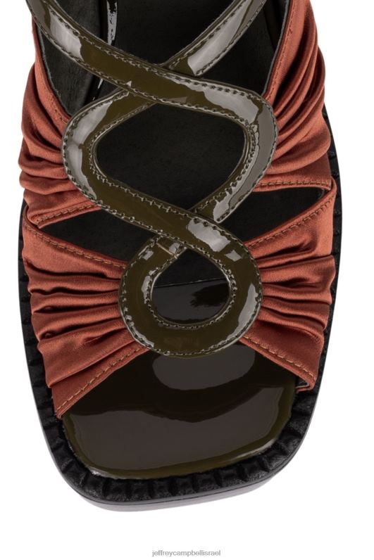 il Jeffrey Campbell מופע רוק סנדל פלטפורמה נשים חלודה סאטן חאקי NN6N61162