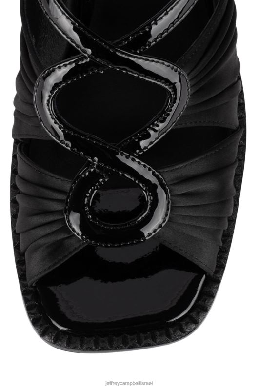 il Jeffrey Campbell מופע רוק סנדל פלטפורמה נשים פטנט שחור סאטן שחור NN6N61163