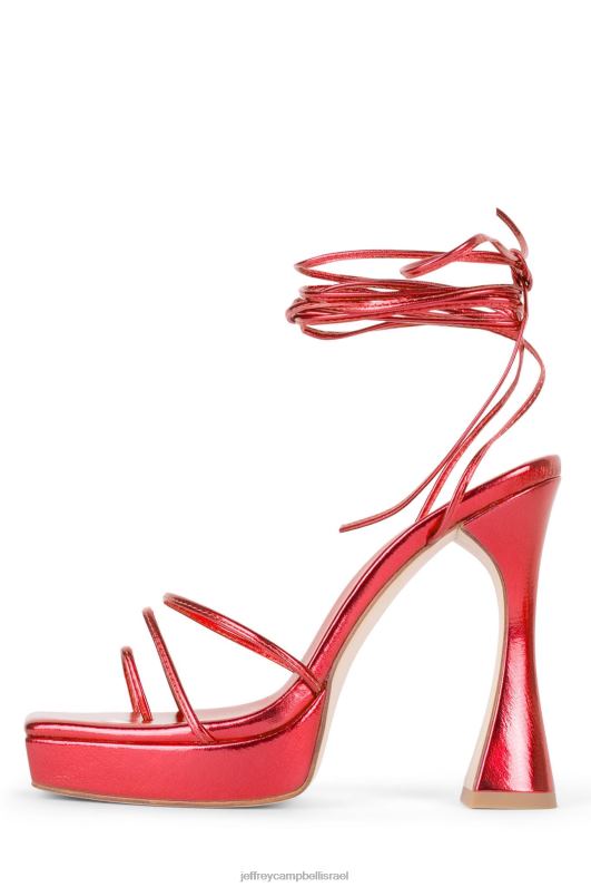 il Jeffrey Campbell פרימדונה סנדל פלטפורמה נשים אדום מתכתי NN6N61177