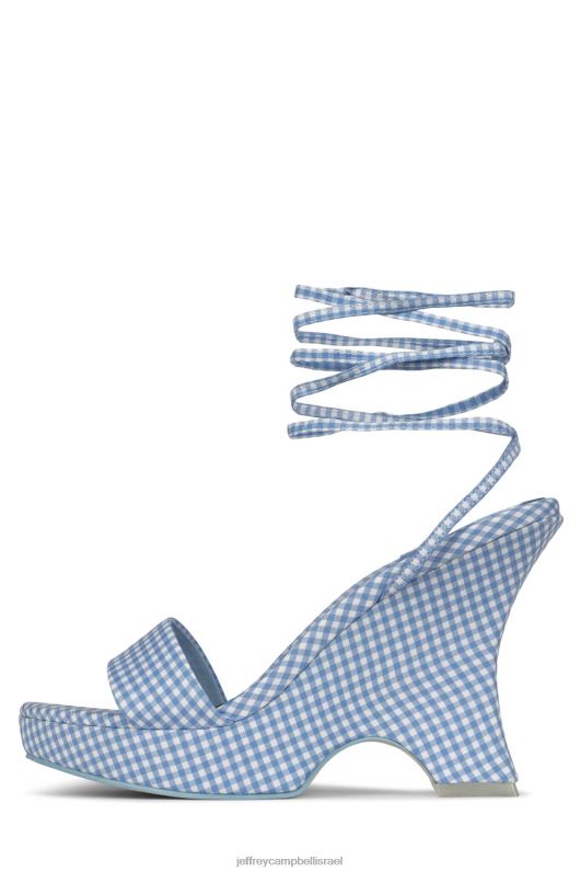 il Jeffrey Campbell אורורה סנדל פלטפורמה נשים ג'ינגהם כחול NN6N61194