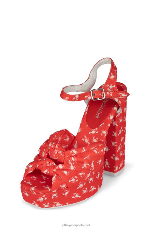 il Jeffrey Campbell קשר-יומיים סנדל פלטפורמה נשים הדפס סרטני לובסטר אדום NN6N61198