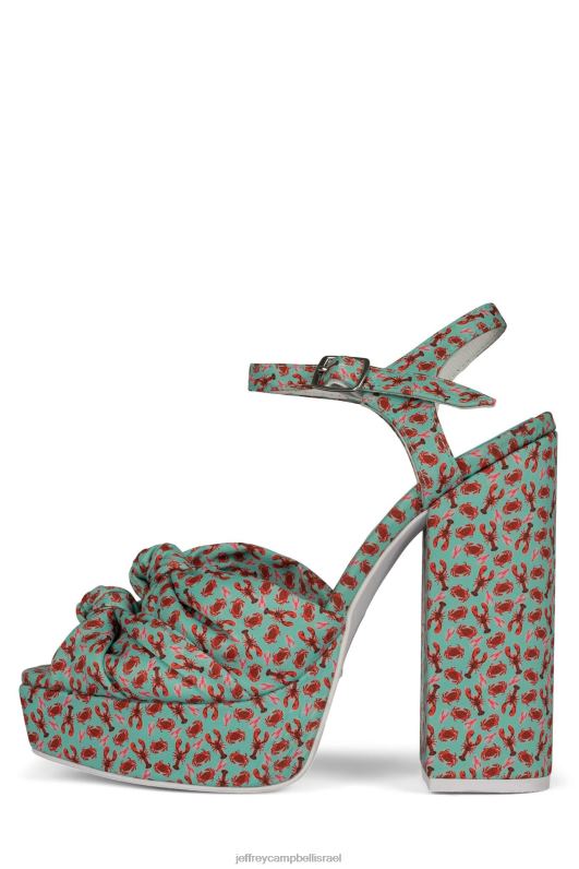 il Jeffrey Campbell קשר-יומיים סנדל פלטפורמה נשים הדפס לובסטר אדום אקווה NN6N61199
