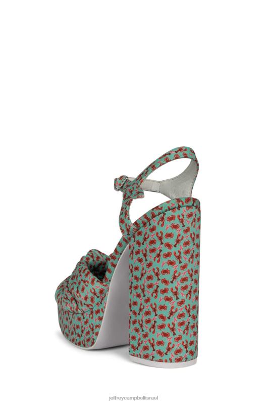 il Jeffrey Campbell קשר-יומיים סנדל פלטפורמה נשים הדפס לובסטר אדום אקווה NN6N61199