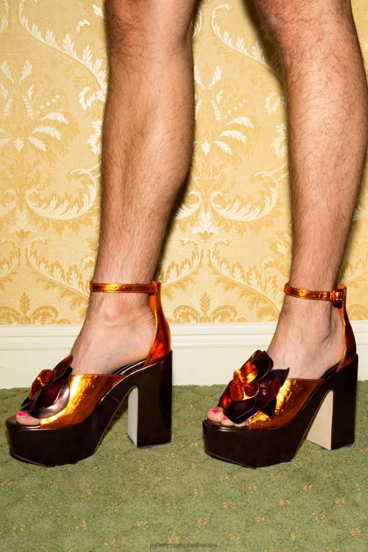 il Jeffrey Campbell קטלני סנדל פלטפורמה נשים שילוב מתכתי כחול NN6N61205