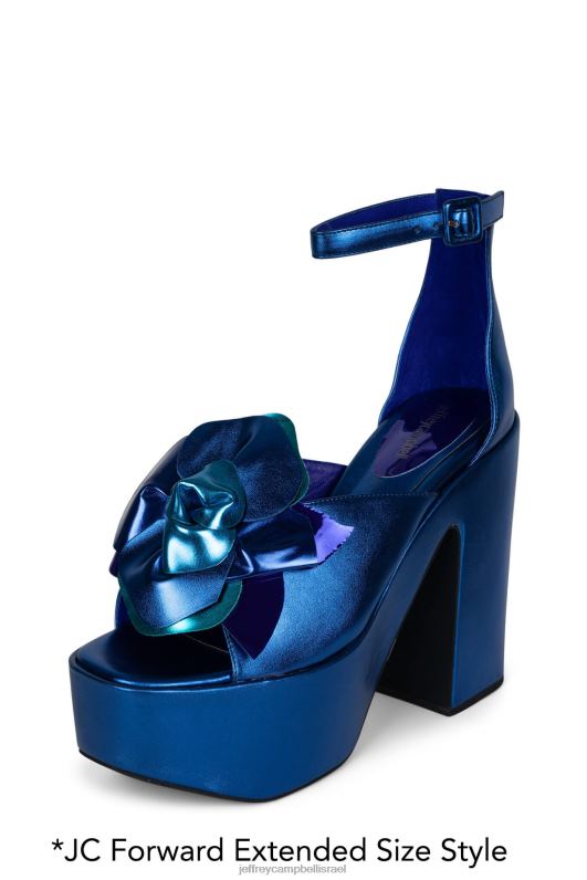il Jeffrey Campbell קטלני סנדל פלטפורמה נשים שילוב מתכתי כחול NN6N61205