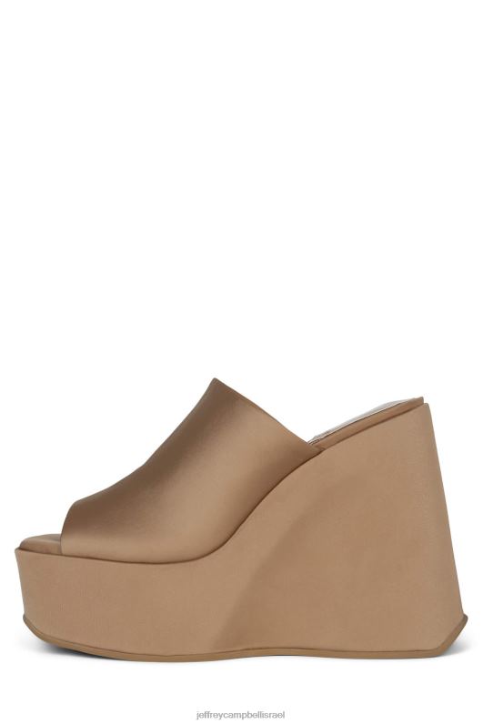 il Jeffrey Campbell גבוה סנדל פלטפורמה נשים סאטן בצבע בז' כהה NN6N61220