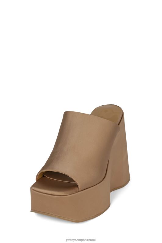 il Jeffrey Campbell גבוה סנדל פלטפורמה נשים סאטן בצבע בז' כהה NN6N61220