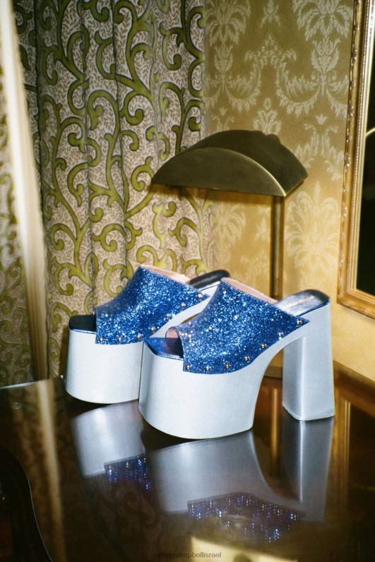 il Jeffrey Campbell רוקנרולן סנדל פלטפורמה נשים כסף נוצץ כחול NN6N61223