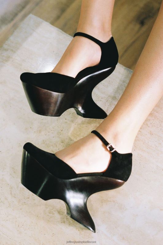 il Jeffrey Campbell הרמוניה משאבת פלטפורמה נשים זמש שחור NN6N61273