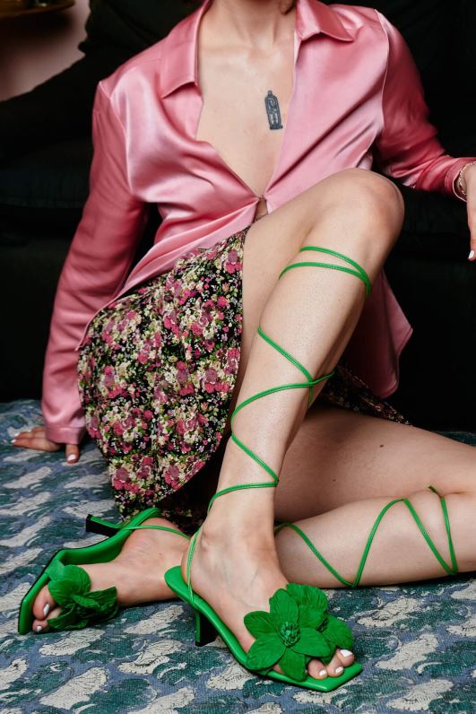 il Jeffrey Campbell מַהוּת סנדל עם עקבים נשים זמש ירוק NN6N6127