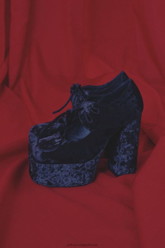 il Jeffrey Campbell יארה משאבת פלטפורמה נשים קטיפה שחורה מעוכה NN6N61297