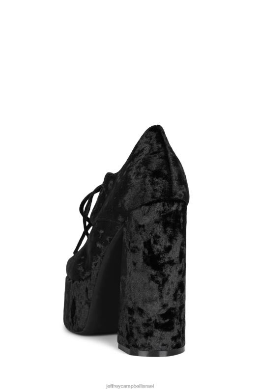 il Jeffrey Campbell יארה משאבת פלטפורמה נשים קטיפה שחורה מעוכה NN6N61297