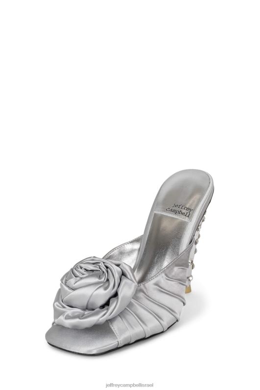 il Jeffrey Campbell פרח משאבת עקב נשים כסף סאטן אפור NN6N61320