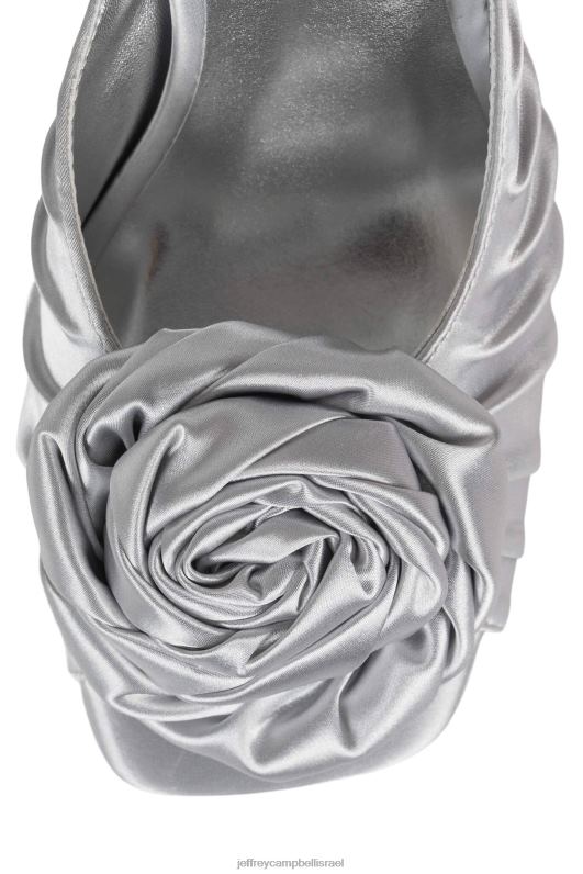 il Jeffrey Campbell פרח משאבת עקב נשים כסף סאטן אפור NN6N61320