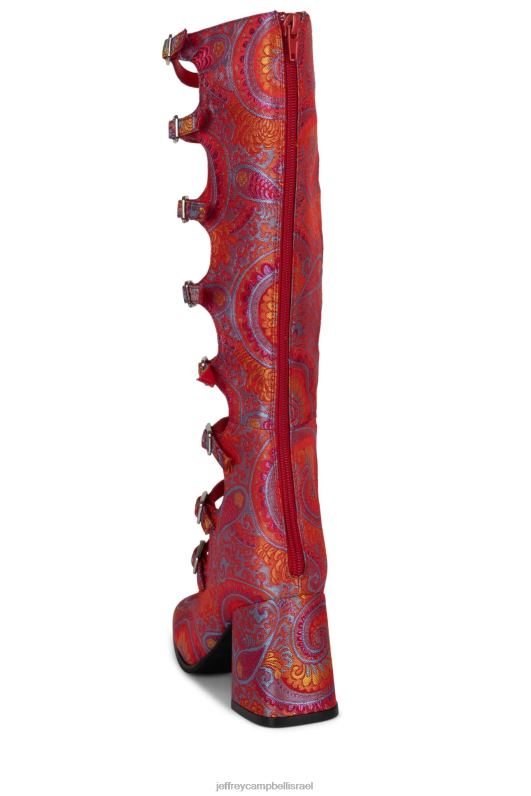 il Jeffrey Campbell מסייה משאבת עקב נשים פייזלי אדום כחול NN6N61327