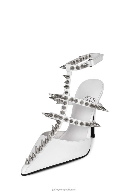 il Jeffrey Campbell צעד אחורה משאבת עקב נשים כסף פטנט לבן NN6N61330