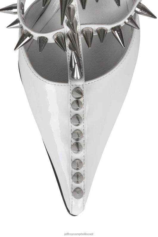 il Jeffrey Campbell צעד אחורה משאבת עקב נשים כסף פטנט לבן NN6N61330