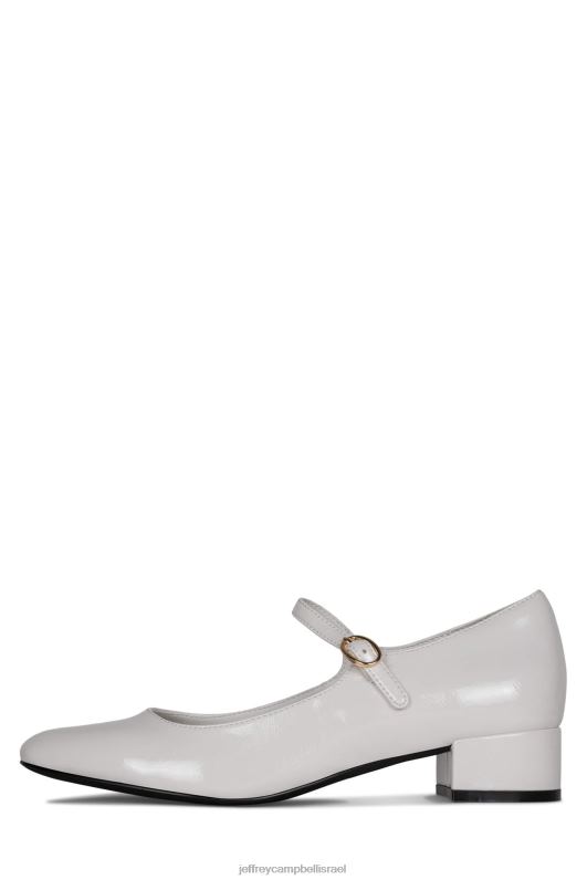 il Jeffrey Campbell רובד עליון משאבת עקב נשים פטנט קמט לבן NN6N61343