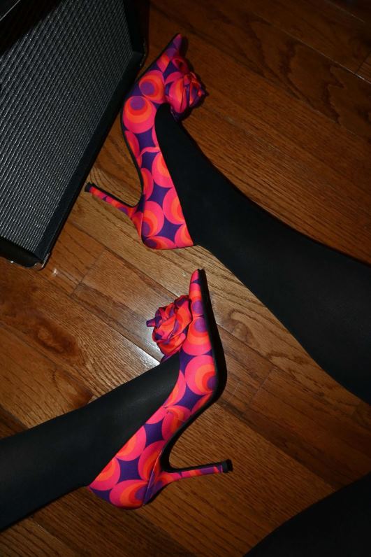 il Jeffrey Campbell לה-פלור משאבת עקב נשים מולטי נייבי אדום NN6N61345