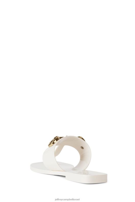 il Jeffrey Campbell קצת סנדלים נשים קרם מבריק NN6N6134