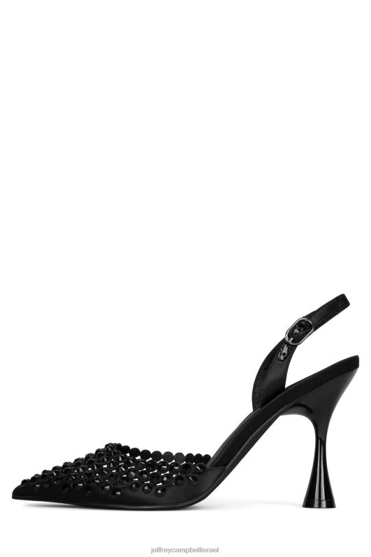 il Jeffrey Campbell זוהר משאבת עקב נשים שחור סאטן שחור NN6N61350