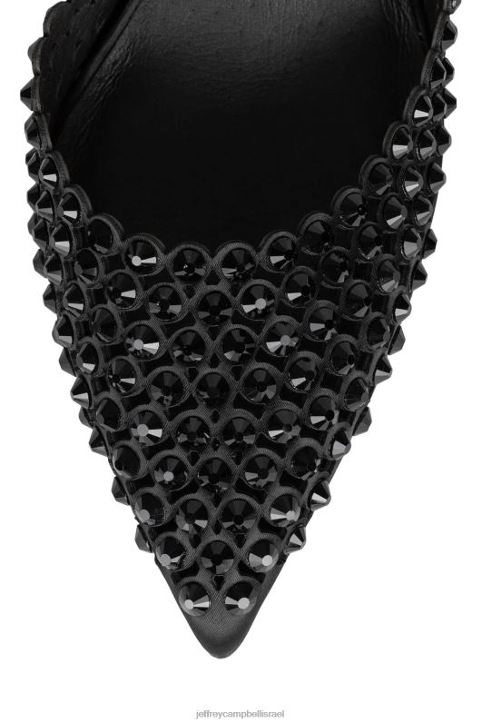 il Jeffrey Campbell זוהר משאבת עקב נשים שחור סאטן שחור NN6N61350