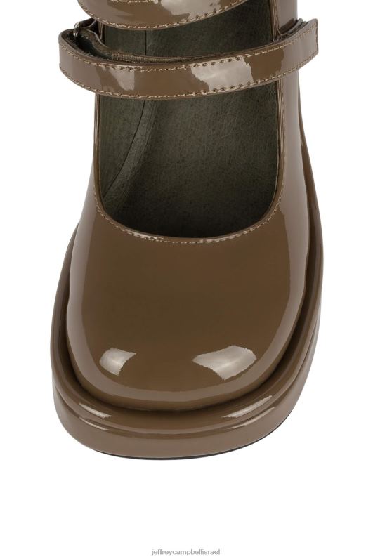 il Jeffrey Campbell ארלון משאבת עקב נשים פטנט בצבע חום כהה NN6N61364