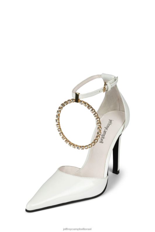 il Jeffrey Campbell לְכַתֵר משאבת עקב נשים זהב פטנט לבן NN6N61381