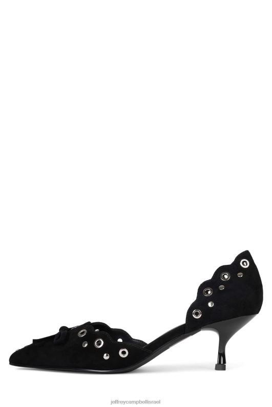 il Jeffrey Campbell מרוצים משאבת עקב נשים כסף זמש שחור NN6N61393
