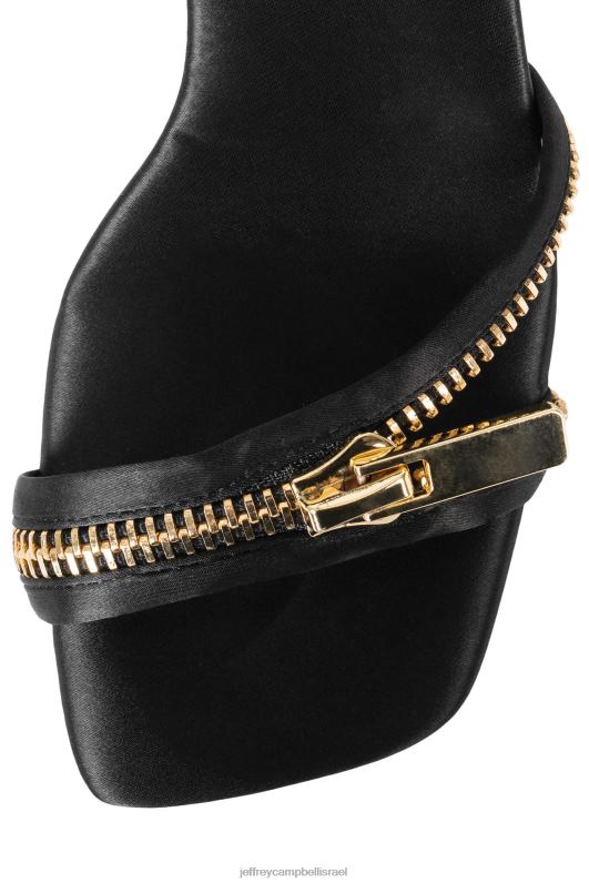 il Jeffrey Campbell מכווץ סנדל עם עקבים נשים זהב סאטן שחור NN6N61411