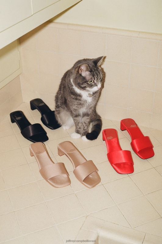 il Jeffrey Campbell תו נמוך סנדל עם עקבים נשים סאטן אדום NN6N61416