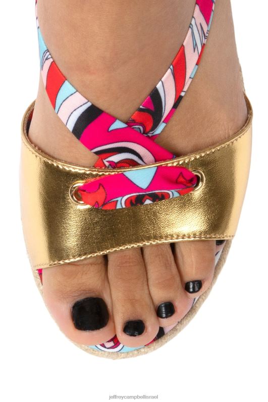 il Jeffrey Campbell גלפגוס סנדל עם עקבים נשים זהב אדום מולטי NN6N61425