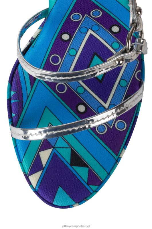 il Jeffrey Campbell סַקרָנוּת סנדל עם עקבים נשים כחול מולטי כסף NN6N61433