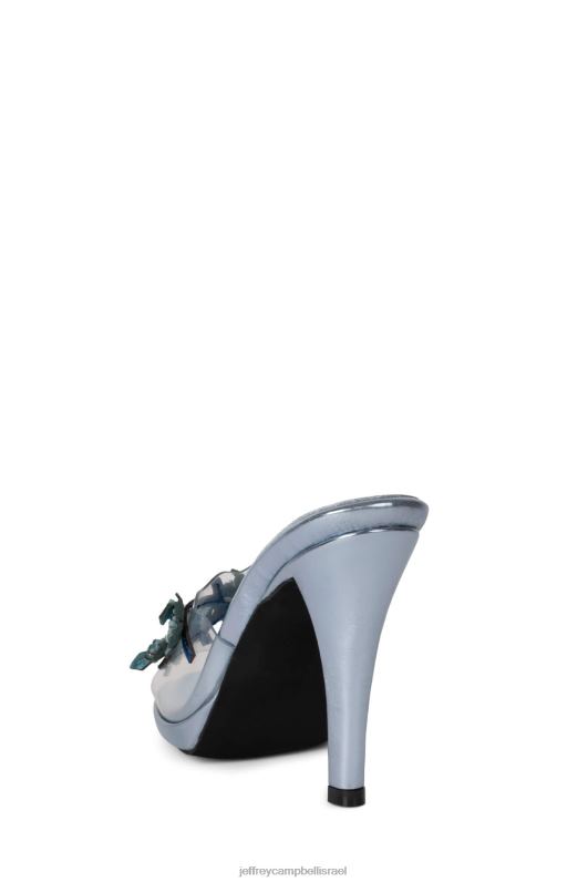 il Jeffrey Campbell הכי טרי סנדל עם עקבים נשים שילוב מתכתי כחול NN6N61436