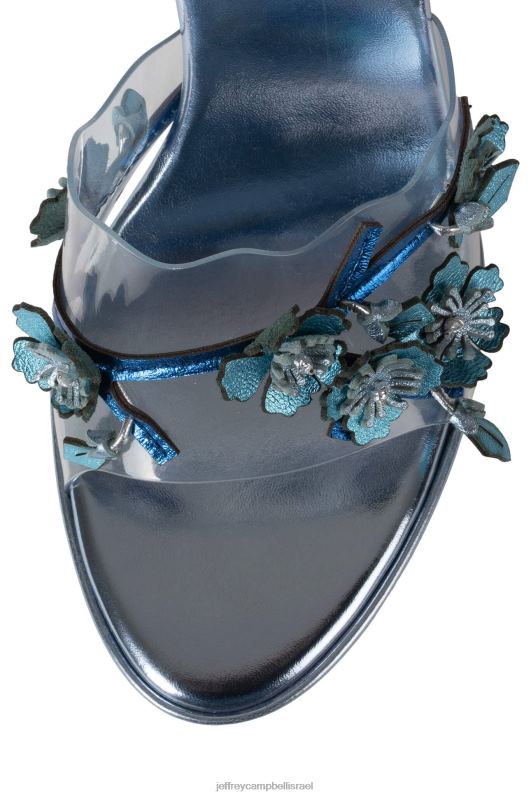 il Jeffrey Campbell הכי טרי סנדל עם עקבים נשים שילוב מתכתי כחול NN6N61436