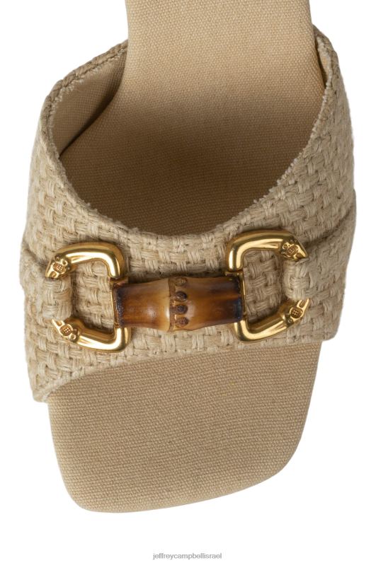 il Jeffrey Campbell חֲצִי אִי סנדל עם עקבים נשים ברונזה ארוגה בז' NN6N61448