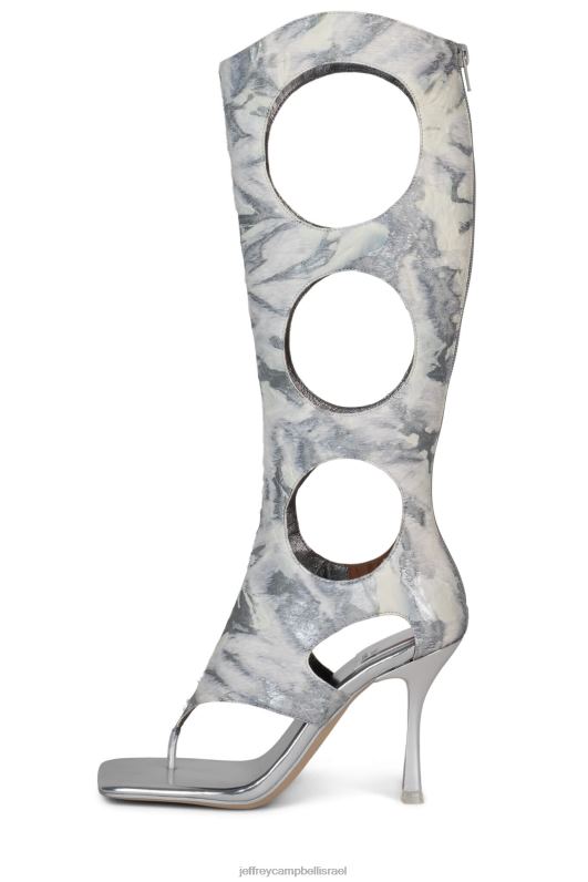 il Jeffrey Campbell חשף-ו סנדל עם עקבים נשים משולבת לבן אפור NN6N61456