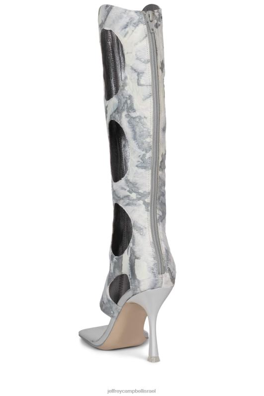 il Jeffrey Campbell חשף-ו סנדל עם עקבים נשים משולבת לבן אפור NN6N61456