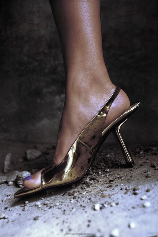 il Jeffrey Campbell סוריאליסטית סנדל עם עקבים נשים פטנט זהב NN6N61459