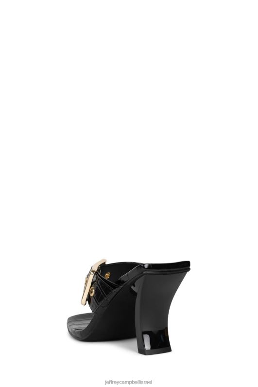 il Jeffrey Campbell אבזם-דאון סנדל עם עקבים נשים זהב קרוקו שחור NN6N61463