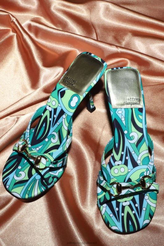 il Jeffrey Campbell צירים סנדל עם עקבים נשים רב ירוק NN6N61472