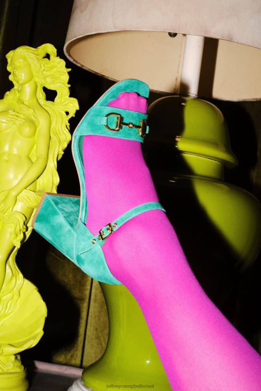 il Jeffrey Campbell כוכב פופ-ב סנדל עם עקבים נשים זמש ירוק זהב NN6N61484
