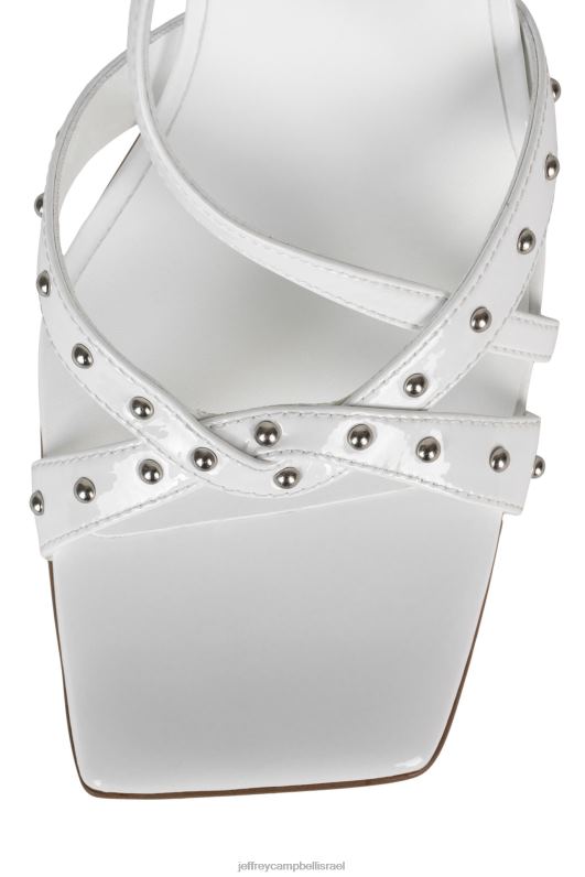 il Jeffrey Campbell פאנקד סנדל עם עקבים נשים פטנט קמט לבן NN6N61486