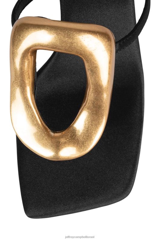 il Jeffrey Campbell קישור סנדל עם עקבים נשים זהב סאטן שחור NN6N61495