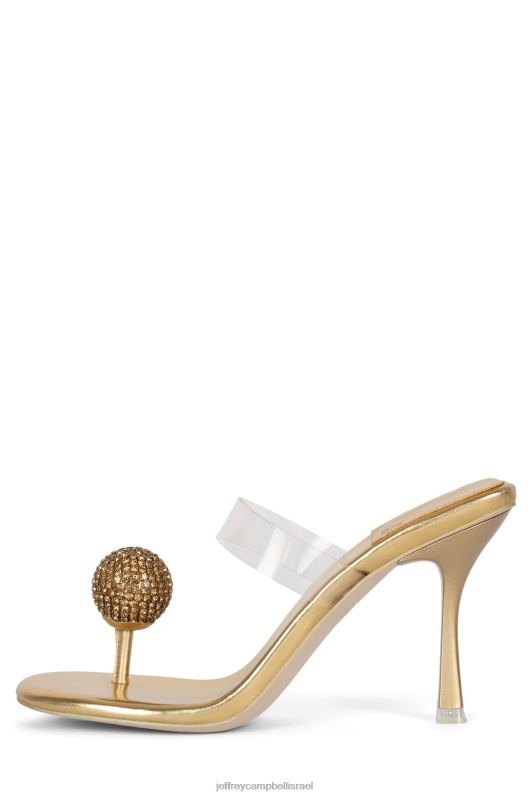il Jeffrey Campbell מְלוּטָשׁ סנדל עם עקבים נשים זהב שקוף NN6N61502