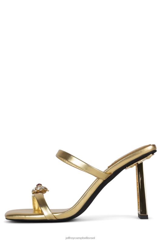 il Jeffrey Campbell נֶכֶס מוּרָשׁ סנדל עם עקבים נשים זהב אדום מתכתי NN6N61511